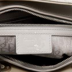 Pre Owned Dior Grey Cannage Patent Leather Large Lady Dior Tote
