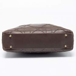 Pre Owned Dior Dark Beige Cannage Leather Granville Chain Link Tote