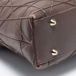 Pre Owned Dior Dark Beige Cannage Leather Granville Chain Link Tote