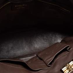 Pre Owned Dior Dark Beige Cannage Leather Granville Chain Link Tote