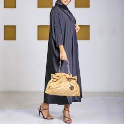 Pre Owned Dior Beige Patent Leather Le Trente Hobo