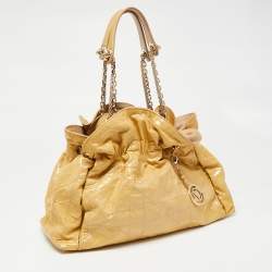 Pre Owned Dior Beige Patent Leather Le Trente Hobo