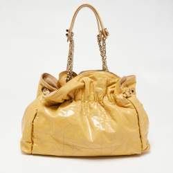Pre Owned Dior Beige Patent Leather Le Trente Hobo