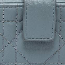 Pre Owned Dior Cloud Blue Cannage Leather 5 Gusset Card Holder