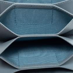 Pre Owned Dior Cloud Blue Cannage Leather 5 Gusset Card Holder