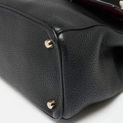 Pre Owned Dior Black Leather Small Be Dior Flap Top Handle Bag