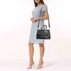 Pre Owned Dior Black Leather Small Be Dior Flap Top Handle Bag