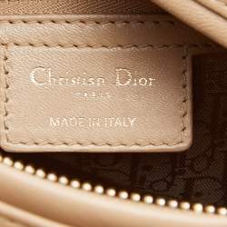 Dior Beige Cannage Leather Large Lady Dior Tote