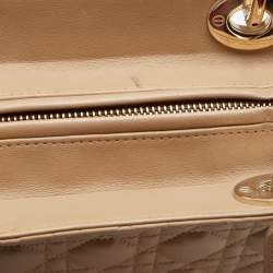 Dior Beige Cannage Leather Large Lady Dior Tote