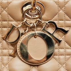 Dior Beige Cannage Leather Large Lady Dior Tote