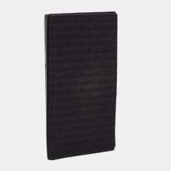 Pre Owned Dior Black Monogram Canvas and Leather Bifold Long Wallet