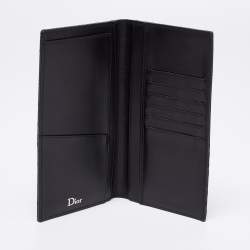 Pre Owned Dior Black Monogram Canvas and Leather Bifold Long Wallet