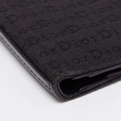 Pre Owned Dior Black Monogram Canvas and Leather Bifold Long Wallet
