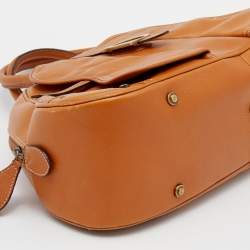 Pre Owned Dior Brown Leather Double Saddle Bowler Bag