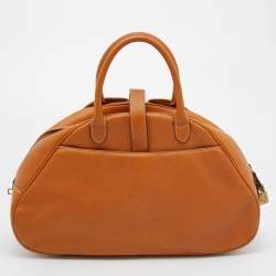 Pre Owned Dior Brown Leather Double Saddle Bowler Bag