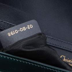 Pre Owned Dior Metallic Green Micro Cannage Leather Diorama Wallet on Chain