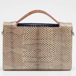 Pre Owned Dior Multicolor Python Diorever Top Handle Bag