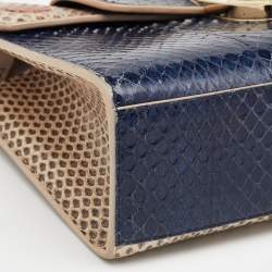 Pre Owned Dior Multicolor Python Diorever Top Handle Bag