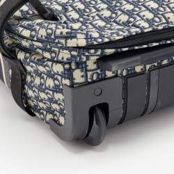 Dior Navy Blue/Beige Oblique Canvas Small DiorTravel Suitcase