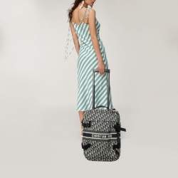 Dior Navy Blue/Beige Oblique Canvas Small DiorTravel Suitcase