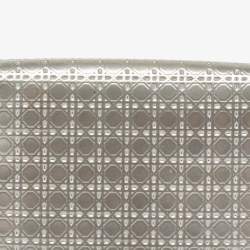 Pre Owned Dior Silver Micro Cannage Patent Leather Mini Lady Dior Card Case