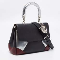 Pre Owned Dior Tri Color Patent and Leather Small Be Dior Flap Top Handle Bag