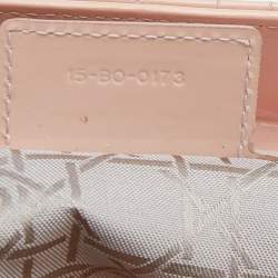 Pre Owned Dior Beige Cannage Patent Leather Large Lady Dior Tote
