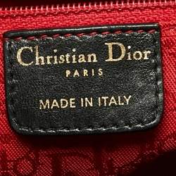 Pre Owned Dior Black Cannage Leather Large Lady Dior Tote