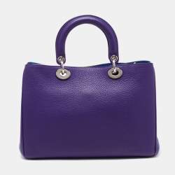 Pre Owned حقيبة يد ديور ديورسيمو جلد بنفسجي متوسطة