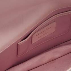 Pre Owned Dior Pink Cannage Leather Lady Dior Chain Clutch