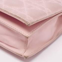 Pre Owned Dior Pink Cannage Leather Lady Dior Chain Clutch