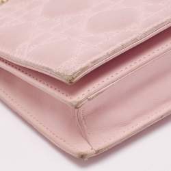 Pre Owned Dior Pink Cannage Leather Lady Dior Chain Clutch