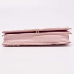 Pre Owned Dior Pink Cannage Leather Lady Dior Chain Clutch