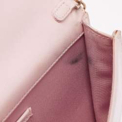 Pre Owned Dior Pink Cannage Leather Lady Dior Chain Clutch