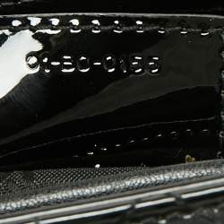 Pre Owned Dior Black Cannage Patent Leather Medium Lady Dior Tote