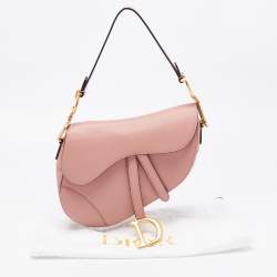 Pre Owned Dior Pink Leather Saddle Shoulder Bag