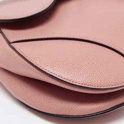 Pre Owned Dior Pink Leather Saddle Shoulder Bag