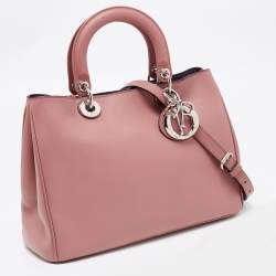 Dior Old Rose Leather Medium Diorissimo Shopper Tote