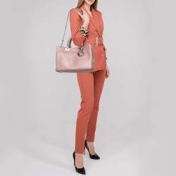 Dior Old Rose Leather Medium Diorissimo Shopper Tote