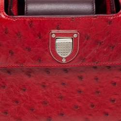 Pre Owned Dior Red Ostrich Small Diorever Tote