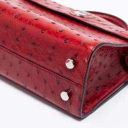 Pre Owned Dior Red Ostrich Small Diorever Tote