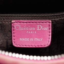 Pre Owned Dior Pink Cannage Leather Large Lady Dior Tote