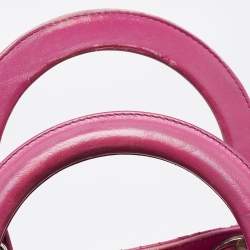Pre Owned Dior Pink Cannage Leather Large Lady Dior Tote