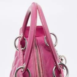 Pre Owned Dior Pink Cannage Leather Large Lady Dior Tote