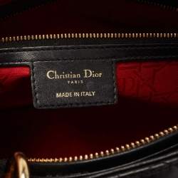 Pre Owned Dior Black Cannage Leather Large Lady Dior Tote