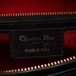 Pre Owned Dior Black Cannage Leather Large Lady Dior Tote
