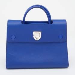 Pre Owned حقيبة يد توتس ديور ديوريفر جلد أزرق متوسطة