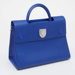 Pre Owned حقيبة يد توتس ديور ديوريفر جلد أزرق متوسطة