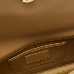 Pre Owned Dior Beige Cannage Quilted Leather Lady Dior Chain Clutch