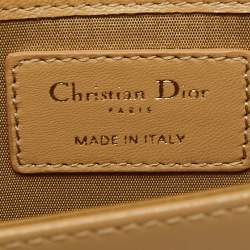 Pre Owned Dior Beige Cannage Quilted Leather Lady Dior Chain Clutch
